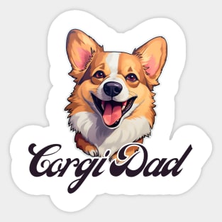 Corgi Dad T-Shirt - Dog Lover Gift, Pet Parent Apparel Sticker